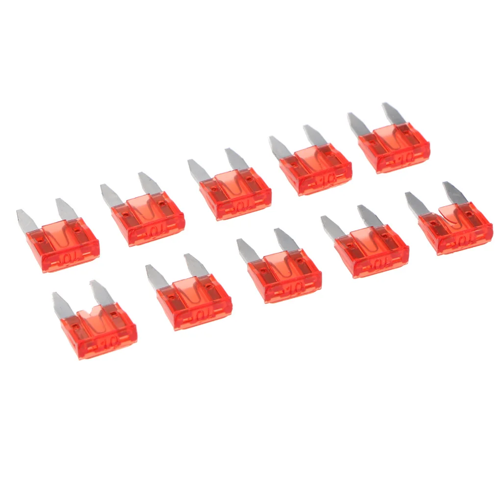 10 Pieces Univerial Mini 10A Blade Fuses Red for Car Truck Replacement 10 Pieces Univerial Mini 10A Blade Fuses Red for Car Truck Replacement