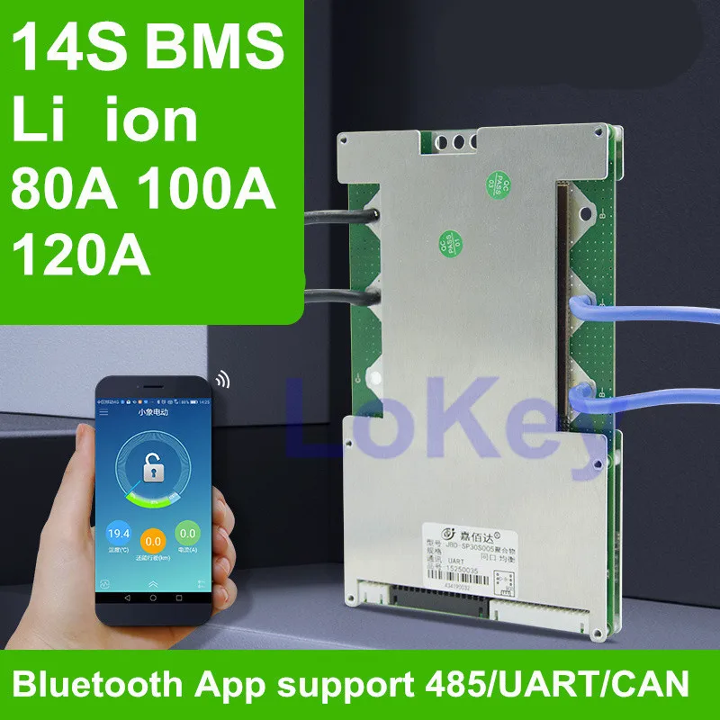 smart BMS 14S 48V 80A 100A 120A Lithium li-ion lipo balance BMS charge disply with communication UART android Bluetooth App
smart BMS 14S 48V 80A 100A 120A Lithium li-ion lipo balance BMS charge disply with communication UART android Bluetooth App