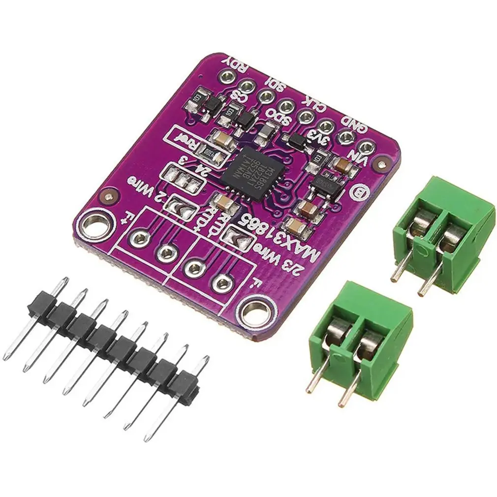 MAX31865 PT100 to PT1000 RTD-to-Digital Converter Board Temperature Thermocouple Sensor Amplifier Module 3.3V/5V For Arduino
MAX31865 PT100 to PT1000 RTD-to-Digital Converter Board Temperature Thermocouple Sensor Amplifier Module 3.3V/5V For Arduino