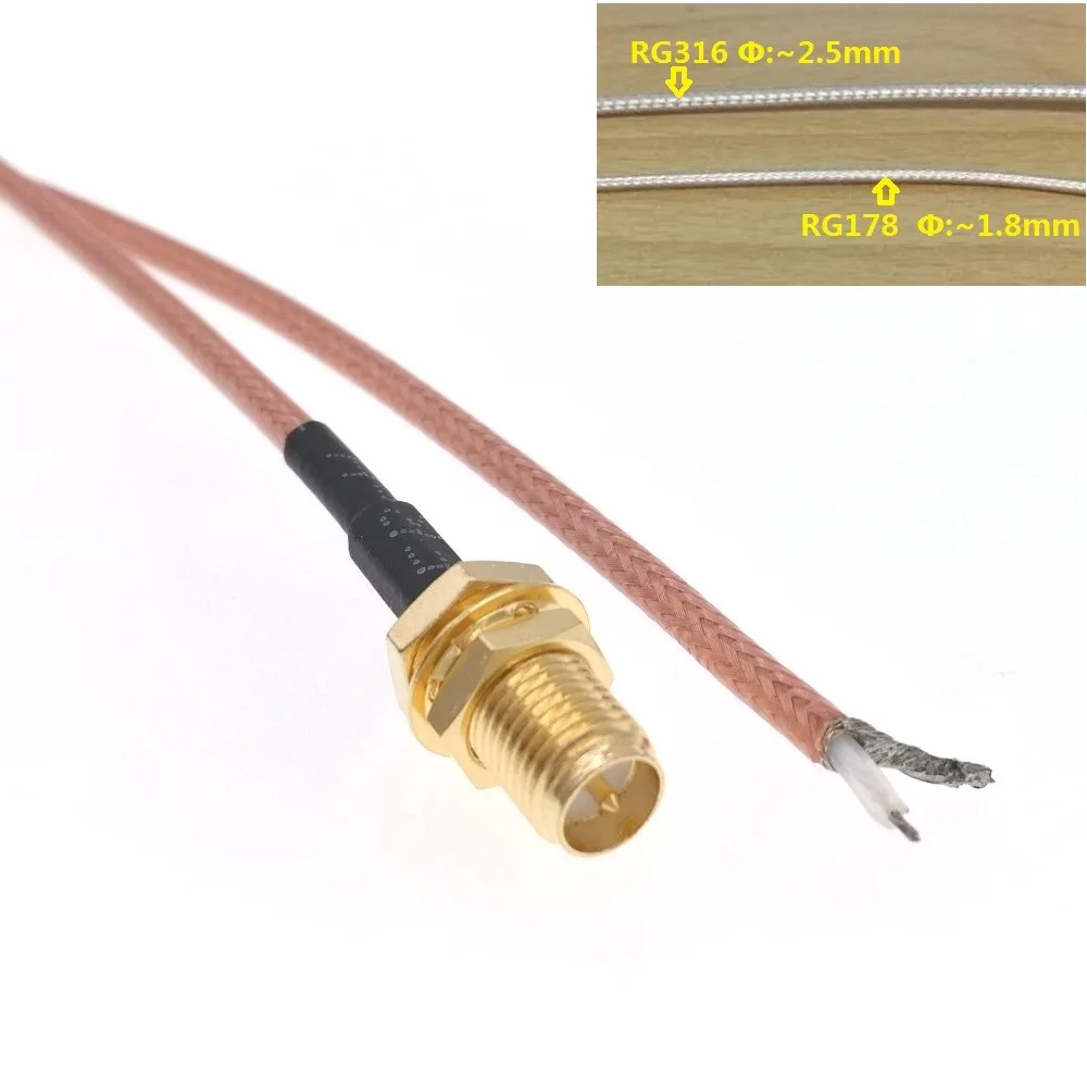 RP-SMA Female To PCB SOLDER RG316 1