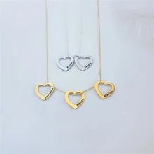 EIEGANT Customized 1-6 Names Hearts Necklace for Mama Stainless Steel Gold Box chain Heart Pendant Jewelry Anniversary Gift 
EIEGANT Customized 1-6 Names Hearts Necklace for Mama Stainless Steel Gold Box chain Heart Pendant Jewelry Anniversary Gift