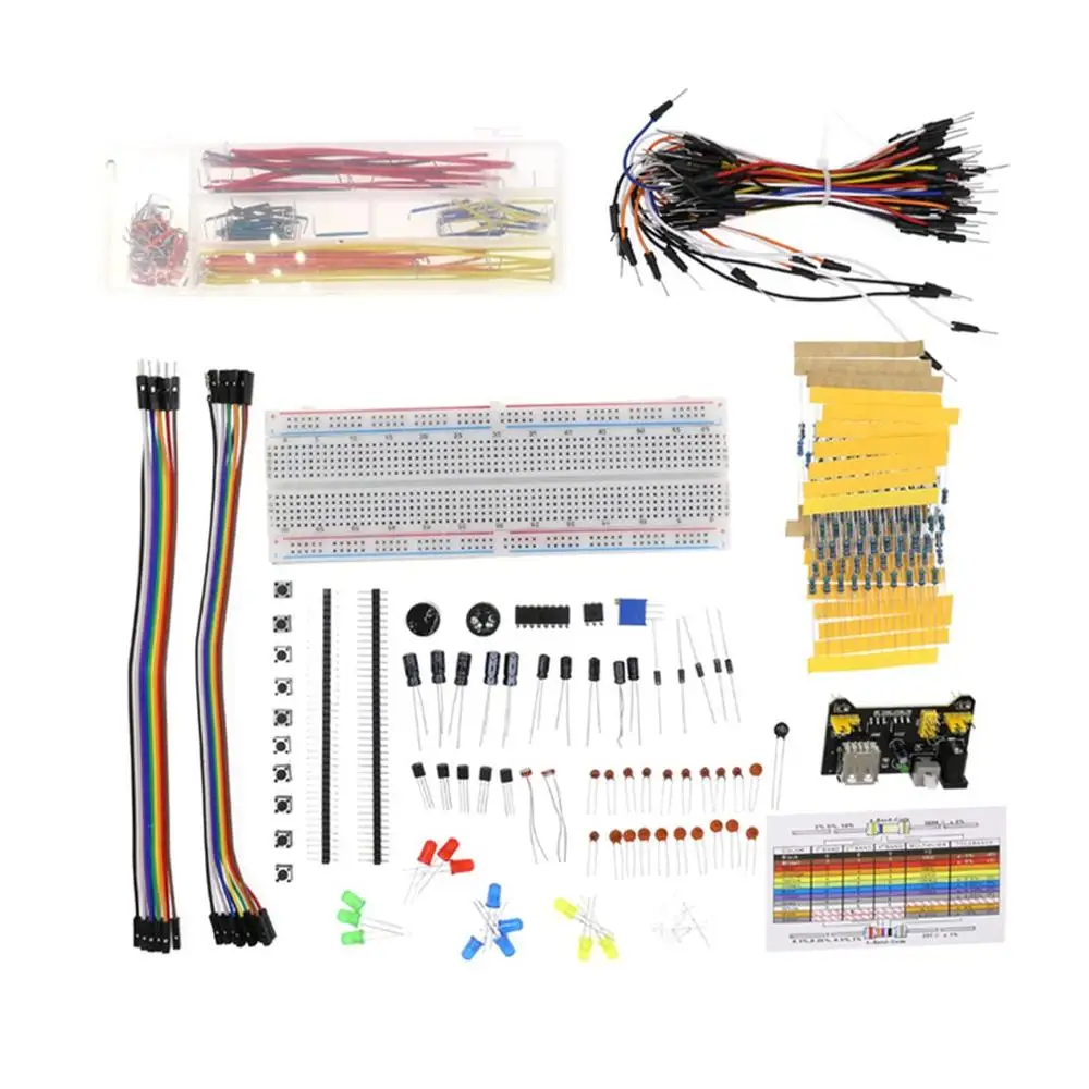830-hole Breadboard Upgrade Electronic Entertainment Kit With Power Module Jumper Wire Precision Potentiometer
830-hole Breadboard Upgrade Electronic Entertainment Kit With Power Module Jumper Wire Precision Potentiometer
