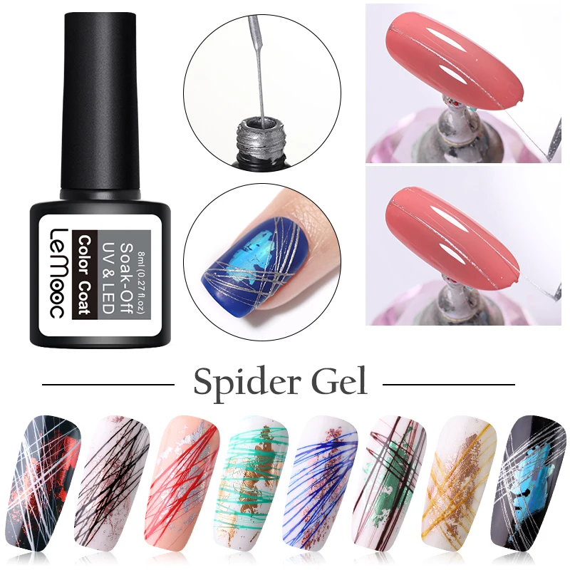 LEMOOC 8ml Spider Gel Nail Polish Art Nail Design Point To Line Drawing And Painting Decoration Pulling Silk Spider Gel Lacquer
LEMOOC 8ml Spider Gel Nail Polish Art Nail Design Point To Line Drawing And Painting Decoration Pulling Silk Spider Gel Lacquer
