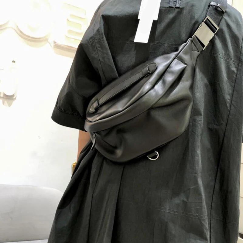 Genuine Leather Chest Shoulder Bag Cool Waist Packs for Female Cowhide Women Capacity High Quality Belt Saddle Shoulder Bags Genuine Leather Chest Shoulder Bag Cool Waist Packs for Female Cowhide Women Capacity High Quality Belt Saddle Shoulder Bags