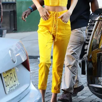 Fashion Women Solid Drawstring Pants Street Casual Wild Pants Cropped Trousers Women Fashion High Waist Trousers Lace-up #35
Fashion Women Solid Drawstring Pants Street Casual Wild Pants Cropped Trousers Women Fashion High Waist Trousers Lace-up #35