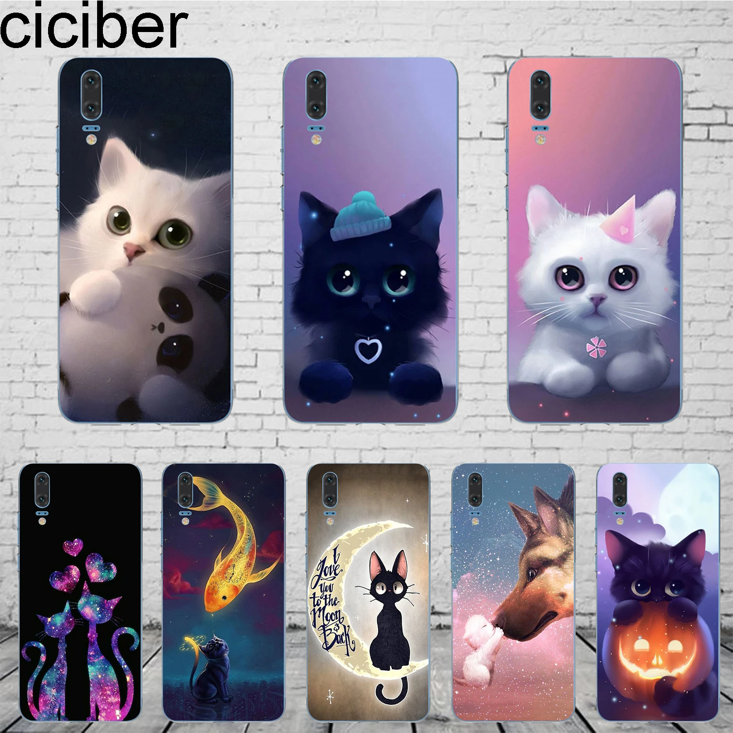Ciciber чехлы для телефонов из тпу с милым котом Mate 20 10 9 Lite Pro X Huawei P 8 2017 smart 2019 Plus |