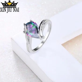 925 anillos silver Rainbow color magic Water Drop Zircon Ring Around Trendy Party Rings for Women colorful water droplets ring
925 anillos silver Rainbow color magic Water Drop Zircon Ring Around Trendy Party Rings for Women colorful water droplets ring
