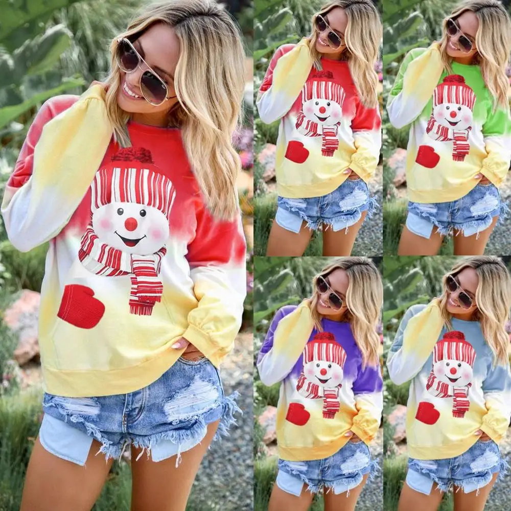 Autumn Winter Warm Women Contrast Color Christmas Printing Full Sleeve Sweatshirt Tops Casual Ladies Cotton Pullovers Streetwear
Autumn Winter Warm Women Contrast Color Christmas Printing Full Sleeve Sweatshirt Tops Casual Ladies Cotton Pullovers Streetwear