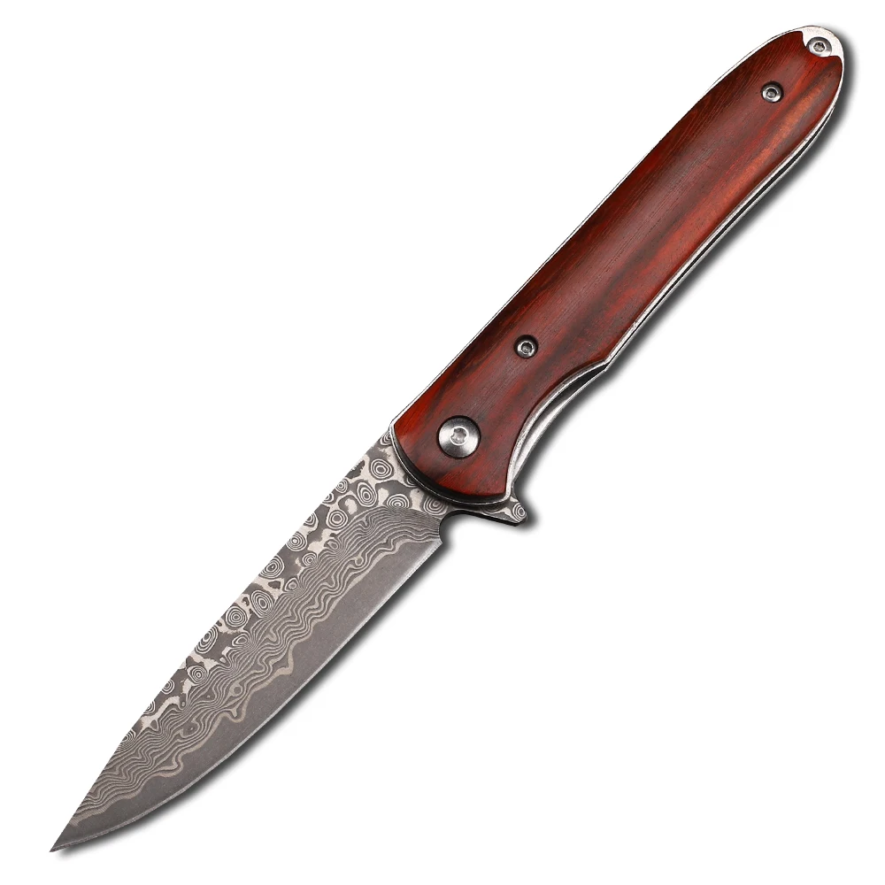 Damascus Steel Blade Red Rosewood Handle Outdoor Folding Camping Fishing Hunting Mountaineering EDC Tool Knife
Damascus Steel Blade Red Rosewood Handle Outdoor Folding Camping Fishing Hunting Mountaineering EDC Tool Knife