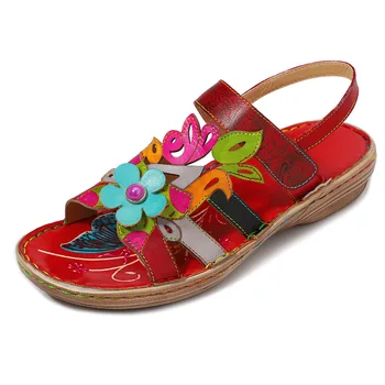 Soft Splicing Colorful Genuine Leather Stitching Comfortable Lace Up Buckle Strap Sandals Retro Summer Shoes New 2019
Soft Splicing Colorful Genuine Leather Stitching Comfortable Lace Up Buckle Strap Sandals Retro Summer Shoes New 2019