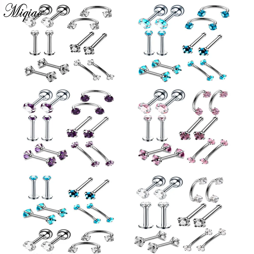 Miqiao 12 Pcs 16G Zircon Bone Nose Stud Piercing Earring Anodized Nose Ring Labret Studs Helix Tragus Lip Piercing
Miqiao 12 Pcs 16G Zircon Bone Nose Stud Piercing Earring Anodized Nose Ring Labret Studs Helix Tragus Lip Piercing