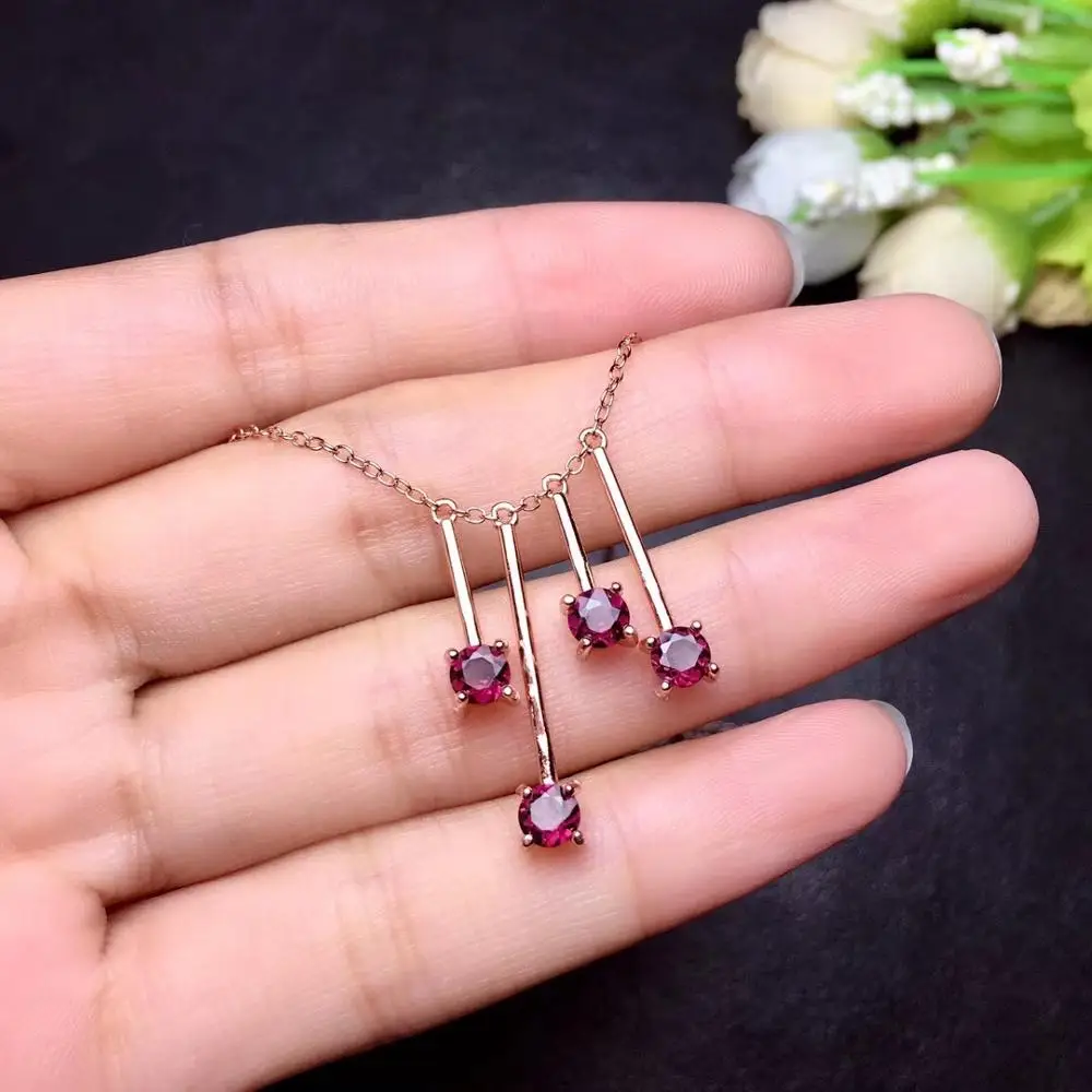 

Elegant Music note natural red garnet gem necklace natural gemstone pendant necklace S925 silver women girl party gift jewelery