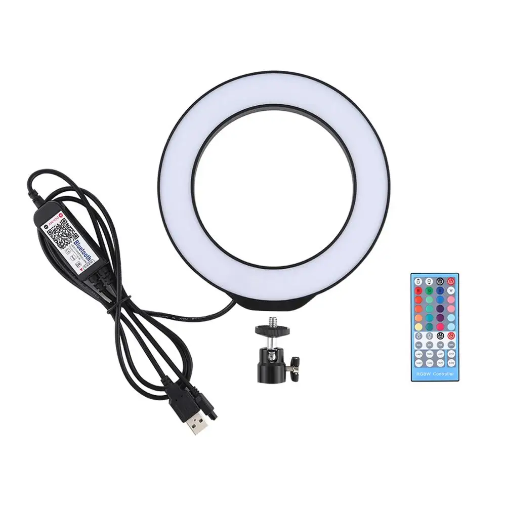 28 LEDs Ring Light 8 Bluetooth APP Remote Control Photo Studio Camera Light Photography Dimmable Video Light for Makeup Selfie
28 LEDs Ring Light 8 Bluetooth APP Remote Control Photo Studio Camera Light Photography Dimmable Video Light for Makeup Selfie