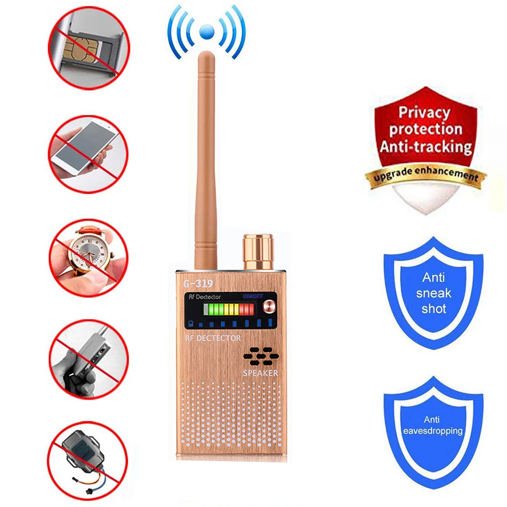 Wireless RF Signal Detector Cell Phone Detector Full Range Signal Bug Detector Finder GSM Device1-8000 MHz
Wireless RF Signal Detector Cell Phone Detector Full Range Signal Bug Detector Finder GSM Device1-8000 MHz