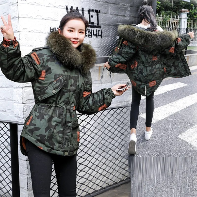 Camouflage Straight-Cut Printed Long Sleeve Mid-length 2018 Winter Zipper Hooded Cotton-padded Clothes Loose Fashion Waist Huggi
Camouflage Straight-Cut Printed Long Sleeve Mid-length 2018 Winter Zipper Hooded Cotton-padded Clothes Loose Fashion Waist Huggi