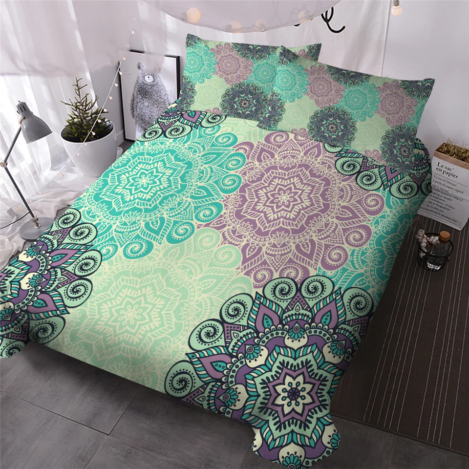 HM Life Bedding Set Mandala Bohemian Style Flower Bed Cover and Pillowcase Green Turquoise Retro Colorful Home Textiles
HM Life Bedding Set Mandala Bohemian Style Flower Bed Cover and Pillowcase Green Turquoise Retro Colorful Home Textiles