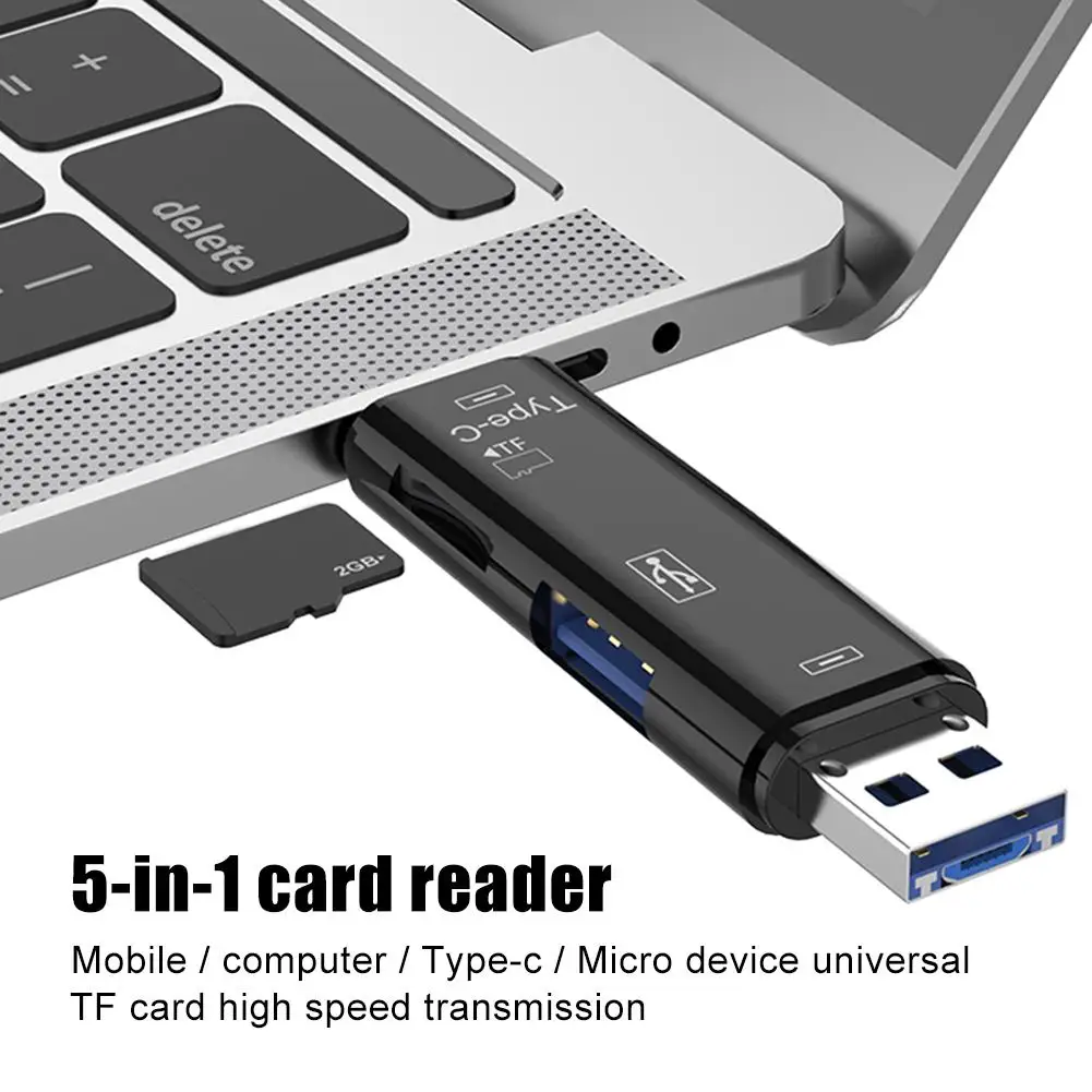5 in 1 USB 3.0 Type-C Micro OTG Card Reader Universal OTG TF/SD Card Reader Phone Extension Headers Micro USB OTG Adapter
5 in 1 USB 3.0 Type-C Micro OTG Card Reader Universal OTG TF/SD Card Reader Phone Extension Headers Micro USB OTG Adapter