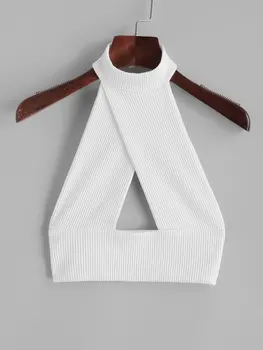 ZAFUL Cut Out Overlap Crop Tank Top Solid Short Shirt Backless Sweaters Women Cut Out Hanging Neck Sexy Tops Sleeveless 2019
ZAFUL Cut Out Overlap Crop Tank Top Solid Short Shirt Backless Sweaters Women Cut Out Hanging Neck Sexy Tops Sleeveless 2019