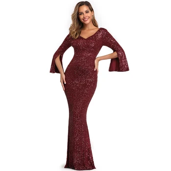 Gold Red Green Sequined Maxi Long Dress Women V Neck Cloka Sleeves Club Vestidos Celebrity Elegant Party Mermaid Dresses
Gold Red Green Sequined Maxi Long Dress Women V Neck Cloka Sleeves Club Vestidos Celebrity Elegant Party Mermaid Dresses