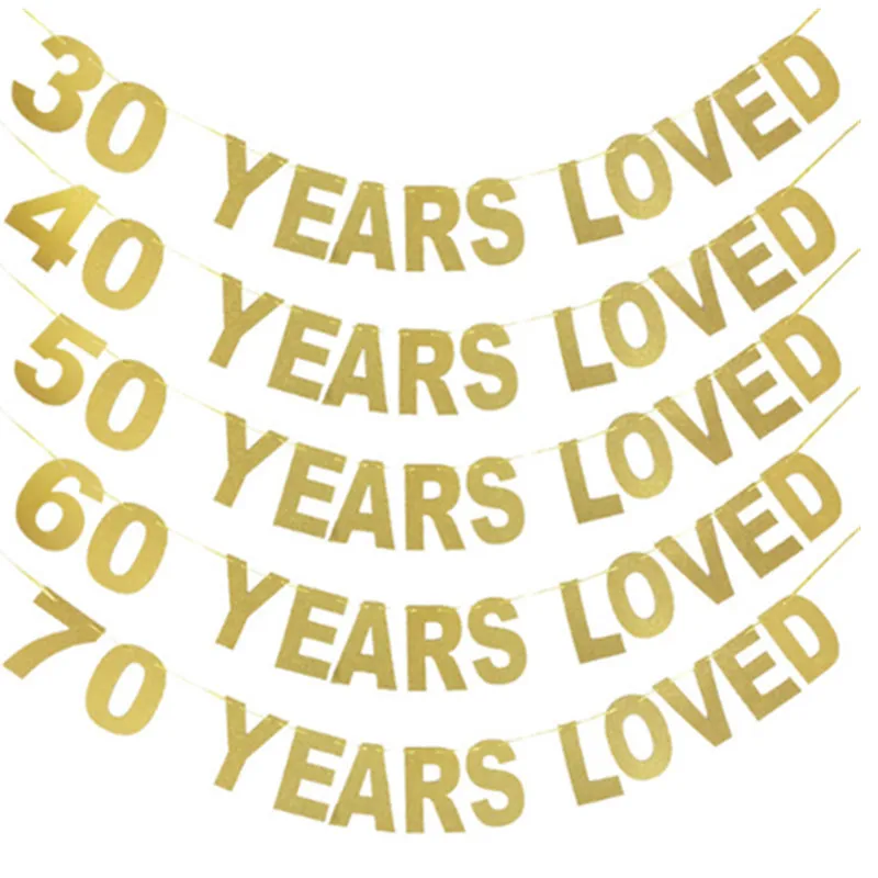 Decoration Birthday and First Year Party with Flag Letter 30 40 50 60 80 YEARS LOVED Banner
Decoration Birthday and First Year Party with Flag Letter 30 40 50 60 80 YEARS LOVED Banner