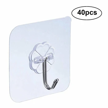 40Pcs/set Powerful Traceless Hook Magic Transparent Strong Sticky Hook Seamless Wall Hook Kitchen Wall Door Hanger
40Pcs/set Powerful Traceless Hook Magic Transparent Strong Sticky Hook Seamless Wall Hook Kitchen Wall Door Hanger