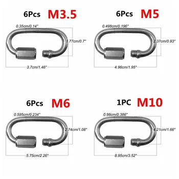 New M3.5 M5 M6 M10 Quick Link Chain Rope Connector Stainless Steel 304 Carabiner Multitool Mountaineering Buckle Lock Hook New
New M3.5 M5 M6 M10 Quick Link Chain Rope Connector Stainless Steel 304 Carabiner Multitool Mountaineering Buckle Lock Hook New