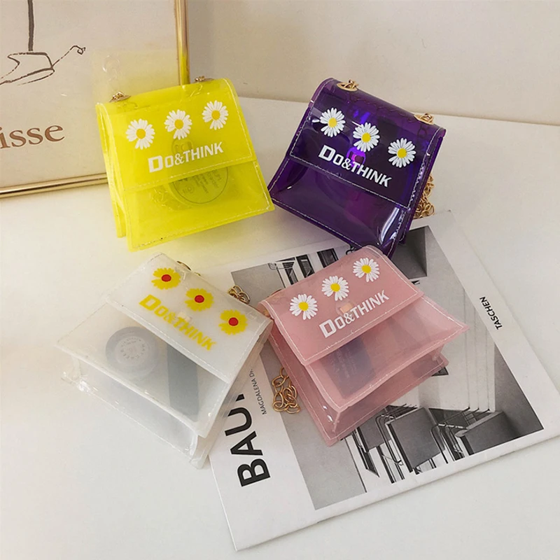 Mini Transparent Clear Women Crossbody Bag PVC Jelly Small Chain Bag Shoulder Messenger Bag Fashion Daisy Female Evening Handbag
Mini Transparent Clear Women Crossbody Bag PVC Jelly Small Chain Bag Shoulder Messenger Bag Fashion Daisy Female Evening Handbag