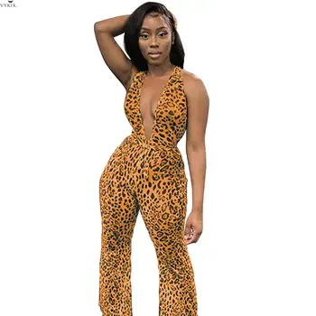 Women Romper Mesh Transparent Halter Deep V-neck Sleeveless Leopard Print Sexy Jumpsuit Streetwear Club Party Women's Jumpsuit
Women Romper Mesh Transparent Halter Deep V-neck Sleeveless Leopard Print Sexy Jumpsuit Streetwear Club Party Women's Jumpsuit