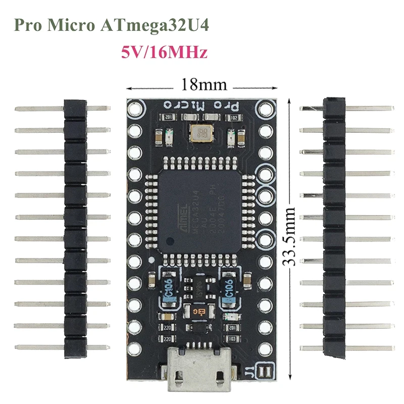 Контроллер модуля leonardo Mega32U4 для arduino контроллер с Загрузчиком черный Pro Micro ATmega32U4 5