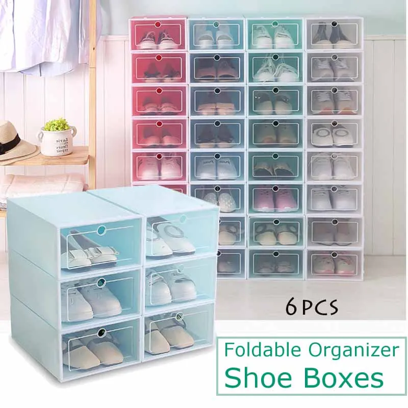 6PCS/set Multifunction Plastic Shoe Box Thick Transparent Cover Clothes Shoe Storage Box Stacked Rectangular Drawer Storage Box
6PCS/set Multifunction Plastic Shoe Box Thick Transparent Cover Clothes Shoe Storage Box Stacked Rectangular Drawer Storage Box