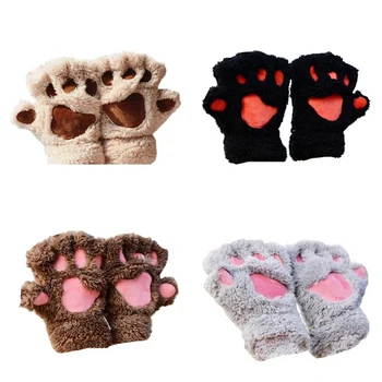 Half Finger Cartoon Gloves Female Winter Cute Mitt Thickening Fluff Bear Paw Half Finger Cat Palm Claw Gloves
Half Finger Cartoon Gloves Female Winter Cute Mitt Thickening Fluff Bear Paw Half Finger Cat Palm Claw Gloves