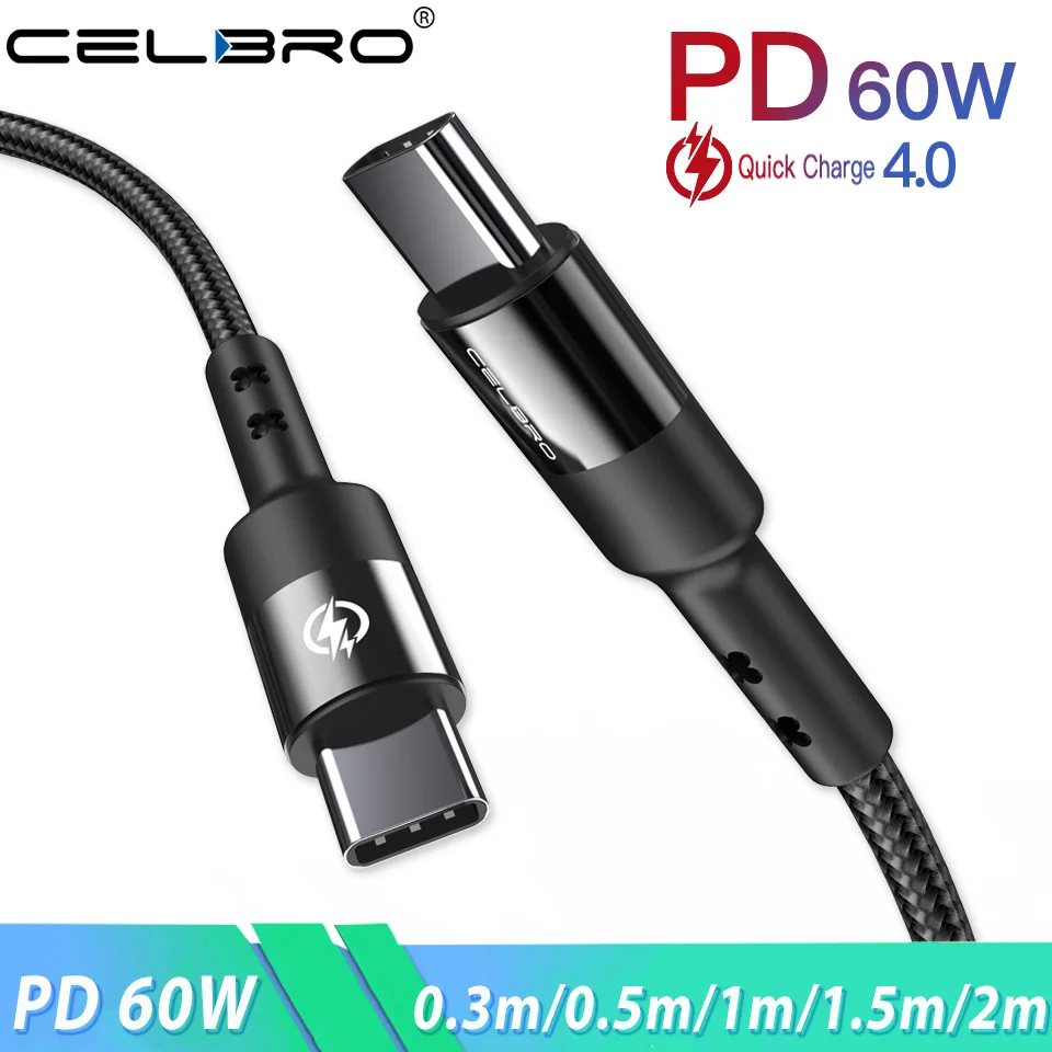 Кабель PD Type C на 60 Вт кабель Usb QC4.0 для быстрой зарядки Samsung Note 20 Ultra Huawei P40 Pro |