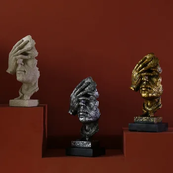 Abstract Statues Not Seeing Resin Sculptures Large of SILENCE IS GOLD Series for Office Desktop Wine Cabinet Gallery Home Decor
Abstract Statues Not Seeing Resin Sculptures Large of SILENCE IS GOLD Series for Office Desktop Wine Cabinet Gallery Home Decor