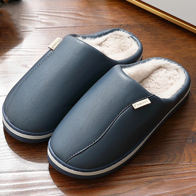 Luxury Leather Slippers Woman Winter Plush Women's Slippers Comfy Slippers Home Soft House Slippers Waterproof Shoes for Women
Luxury Leather Slippers Woman Winter Plush Women's Slippers Comfy Slippers Home Soft House Slippers Waterproof Shoes for Women