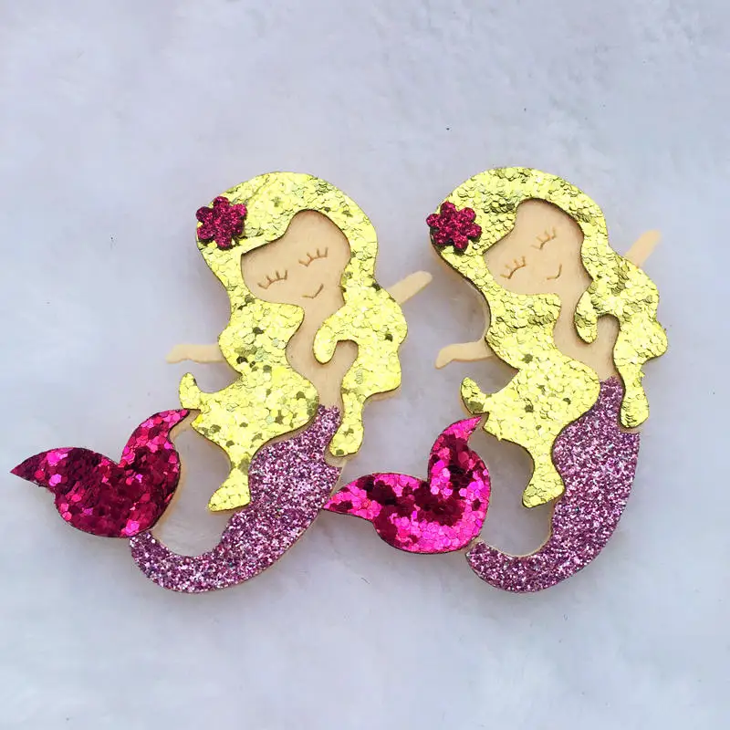 Glitter Fabric 4Pcs 40*58mm Appliques Cartoon Mermaid Nonwoven Padded Patches for Wall Clothes Stickers DIY Hair Clips Ornament
Glitter Fabric 4Pcs 40*58mm Appliques Cartoon Mermaid Nonwoven Padded Patches for Wall Clothes Stickers DIY Hair Clips Ornament