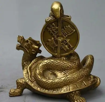 Chinese Therion Old Beast Snake Dragon Turtle Tortoise Brass Evil XuanWu Statues
Chinese Therion Old Beast Snake Dragon Turtle Tortoise Brass Evil XuanWu Statues