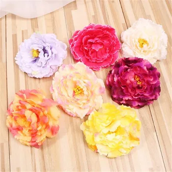 

48pcs/Lot Dia.12cm/4.72" Fake Peony Flower Heads for DIY Wedding Bridal Wrist Bouquet Green Flowers Wall Shops Decoration