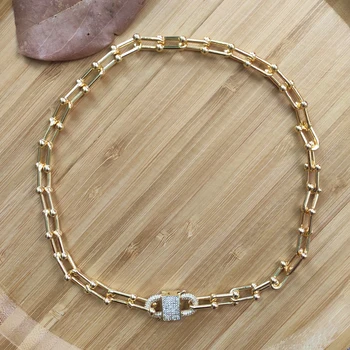 fashion Vintage Big Chain Choker For Women Men Geometric Gold-color Necklaces shiny oval clasp pendant Punk Jewelry Wedding Gift
fashion Vintage Big Chain Choker For Women Men Geometric Gold-color Necklaces shiny oval clasp pendant Punk Jewelry Wedding Gift