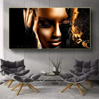 Black Gold Nude African Woman Oil Painting on Canvas Posters and Prints Scandinavian Wall Pictures for Living Room No Frame
Black Gold Nude African Woman Oil Painting on Canvas Posters and Prints Scandinavian Wall Pictures for Living Room No Frame