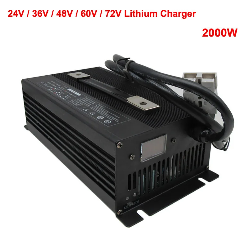 

2000W 24V 50A 36V 40A 48V 30A 60V 72V 20A Lithium Fast Charger 7S 29.4V 10S 42V 13S 54.6V 16S 67.2V 20S 84V Ebike Smart Charger