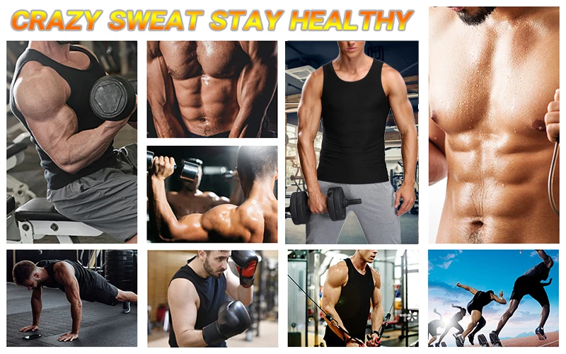 Mens Waist Trainer Vest Sweat Shirt Slimming Body Shaper Neoprene Sauna Suit Workout Cami for WeightLoss Tummy Fat Loss Mens Waist Trainer Vest Sweat Shirt Slimming Body Shaper Neoprene Sauna Suit Workout Cami for WeightLoss Tummy Fat Loss