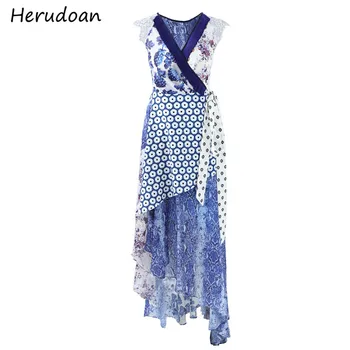 Herudoan Fashion Runway Summer Asymmetrical Women Long Dress V-Neck Lace Patchwork Mesh Bow Print Tassel Lady Vintage Maxi Dress
Herudoan Fashion Runway Summer Asymmetrical Women Long Dress V-Neck Lace Patchwork Mesh Bow Print Tassel Lady Vintage Maxi Dress