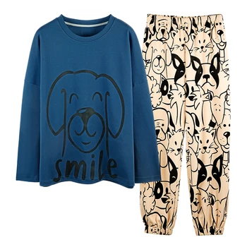 Interesting Print Sleepwear Pyjamas Women's Pajamas 100% Cotton Long Sleeve Ladies Pijama Sets Homewear Cute Lounge Wear T-shits
Interesting Print Sleepwear Pyjamas Women's Pajamas 100% Cotton Long Sleeve Ladies Pijama Sets Homewear Cute Lounge Wear T-shits