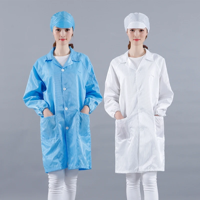 New Women's Work Cloth Long Coat Dust-proof Antistatic Food Factory Blue White Single Breasted Loose Workshop Uniforms A6
New Women's Work Cloth Long Coat Dust-proof Antistatic Food Factory Blue White Single Breasted Loose Workshop Uniforms A6