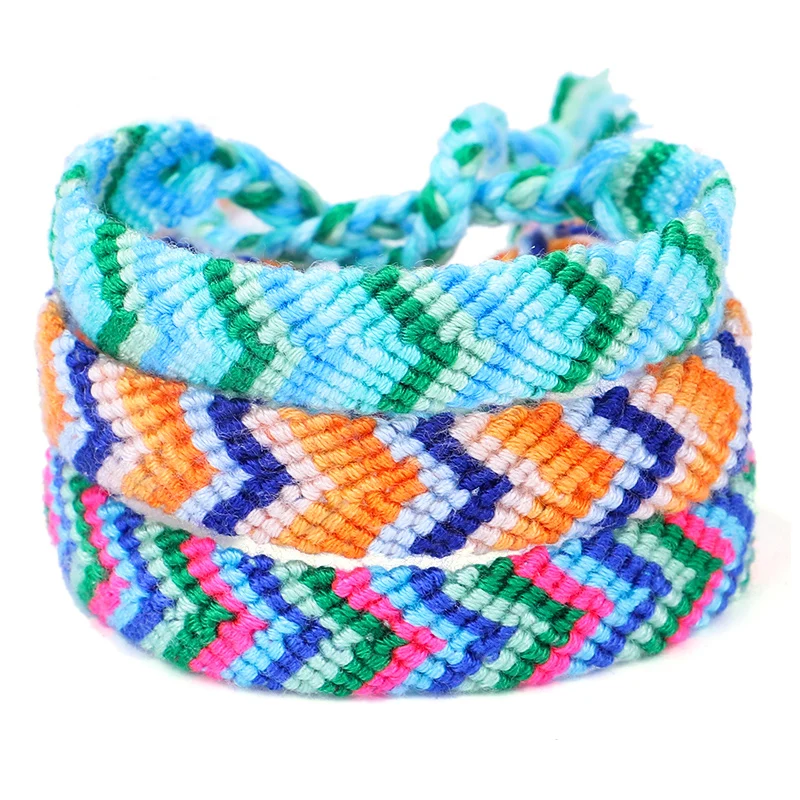 Фото Плетеные браслеты дружбы разноцветные ручной работы плетеный браслет для женщин