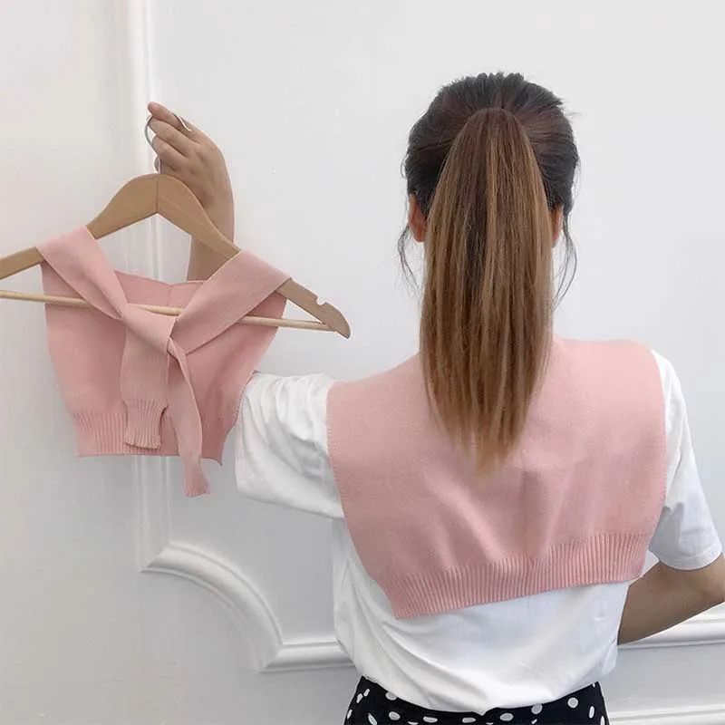 Solid Knit Small Shawl Boy Girl Vest Artificial Cashmere Student Shoulder with False Collar Autumn Tippet knot Kids Scarf
Solid Knit Small Shawl Boy Girl Vest Artificial Cashmere Student Shoulder with False Collar Autumn Tippet knot Kids Scarf