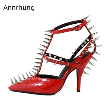 Sharp Rivet Decor Chic Runway Shoes Woman Stiletto Heel Pointed Toe Slingback Side Cut Out Patent Leather Women Pumps
Sharp Rivet Decor Chic Runway Shoes Woman Stiletto Heel Pointed Toe Slingback Side Cut Out Patent Leather Women Pumps