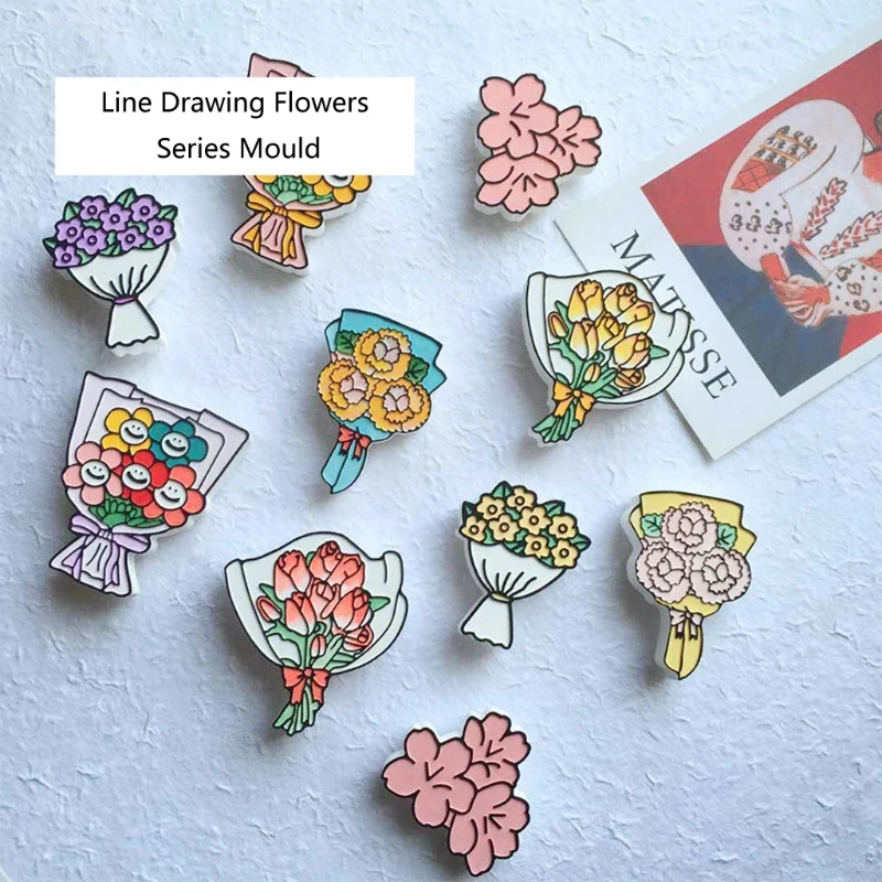 6Pcs Handmade Line Drawing Flower Epoxy Resin Molds Bridal Bouquet Flower Gypsum Silicone Molds Kit Art Crafts Tools
6Pcs Handmade Line Drawing Flower Epoxy Resin Molds Bridal Bouquet Flower Gypsum Silicone Molds Kit Art Crafts Tools