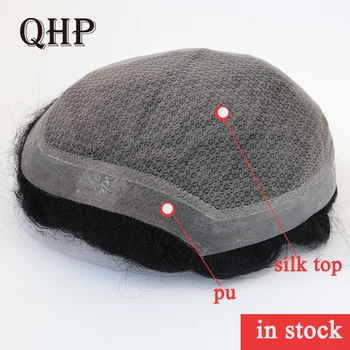 Men's Wig Durable Silk Base With Pu Around Men toupee Natural Indian Remy Human Hair Mens Wigs Replacements
Men's Wig Durable Silk Base With Pu Around Men toupee Natural Indian Remy Human Hair Mens Wigs Replacements