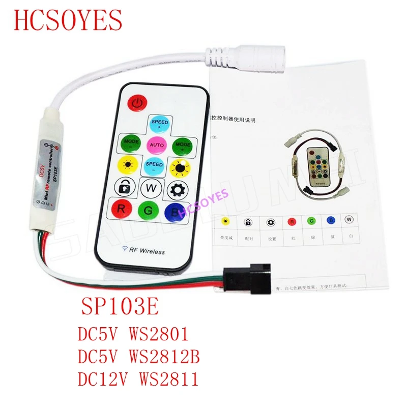 14 Key DC 5V 12V SP103E 14Key RGB Wireless Remote Mini RF LED Controller WS2812 WS2811 Color For 5050 5630 3528 LED Light Strip
14 Key DC 5V 12V SP103E 14Key RGB Wireless Remote Mini RF LED Controller WS2812 WS2811 Color For 5050 5630 3528 LED Light Strip